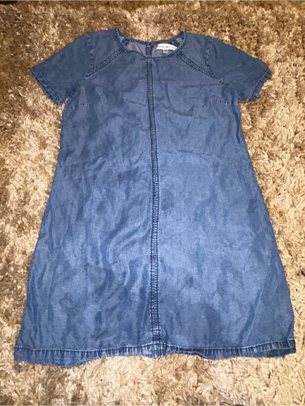 Abercrombie & Fitch Blue Denim Short-Sleeve Mini Dress